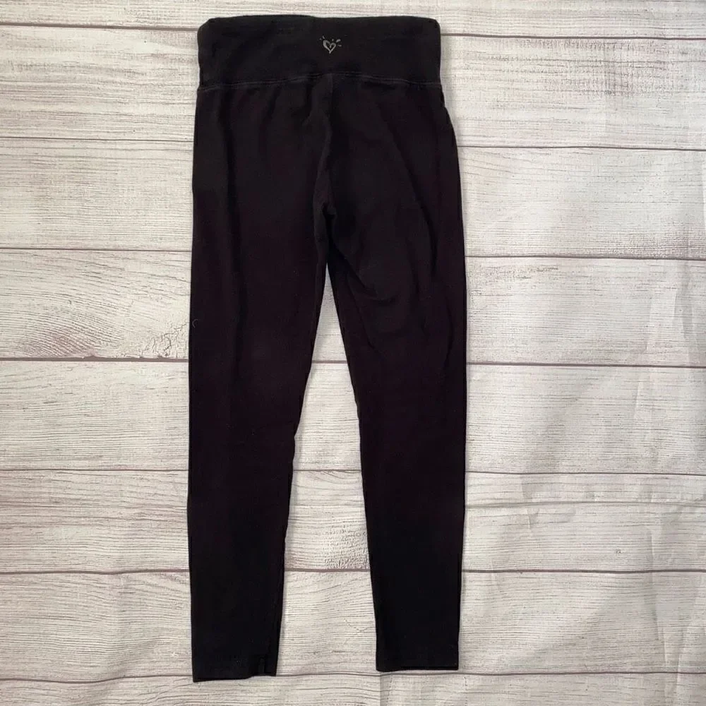 Justice cotton blend black leggings girls sz 8
